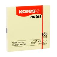 Бумага д/з на кл. осн. 75*75 мм "Kores" 100 л., желтый