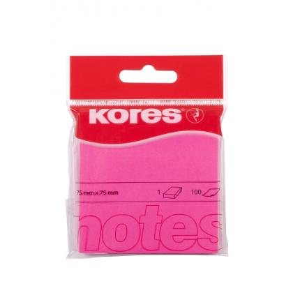 Бумага д/з на кл. осн. 75*75 мм "Kores" 100 л., зеленый неон