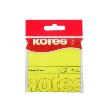 Бумага д/з на кл. осн. 75*75 мм "Kores" 100 л., розовый неон