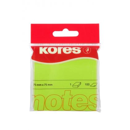 Бумага д/з на кл. осн. 75*75 мм "Kores" 100 л., розовый неон