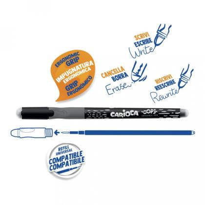 Ручка капиллярная- гелевая "Oops пиши-стирай" 0,7 мм, пласт., синий, стерж. синий