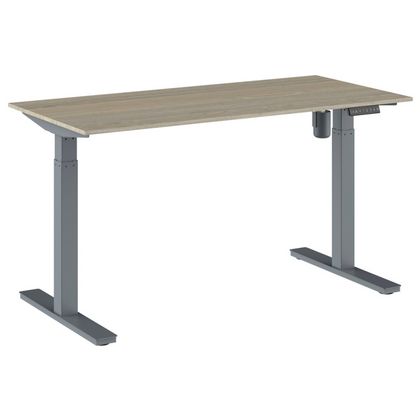 Стол с электроприводом одномоторный WellDesk Evolution, цвет серый,столешница ДСП 1395х800х18, Дуб Винченца H3157
