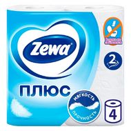 Бумага туалетная Zewa Плюс (1х4) 2 слоя, цв. белый