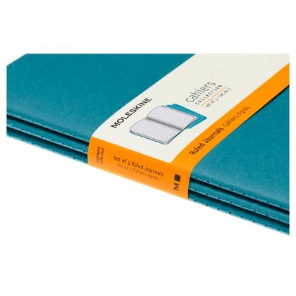 Блокнот А5 130*210 мм, 40 л., лин. "Cahier Journal Large" интегральн. обл. карт., 3 шт., голубой