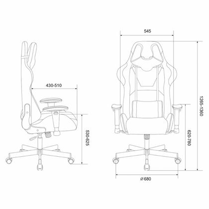 Кресло игровое Бюрократ VIKING KNIGHT Fabric с Light-27, синий крестовина металл