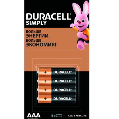 бат_гальв. эл-т щел. (алкал.) 1,5 V LR03/MN2400 (AAA) DURACELL SIMPLY 4шт