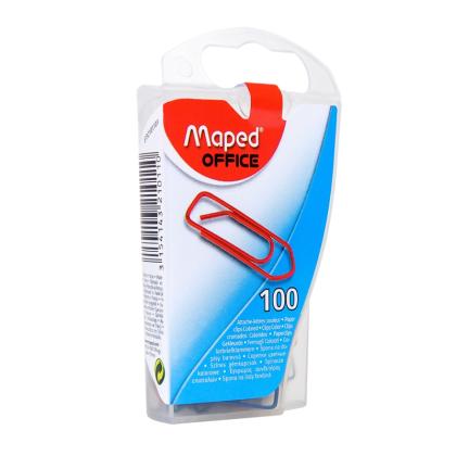 Скрепки 25 мм "Maped" винил., 100 шт., треуг., цв., блистер