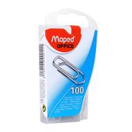 Скрепки 25 мм "Maped" никел., 100 шт., треуг., серебристый, диспенсер