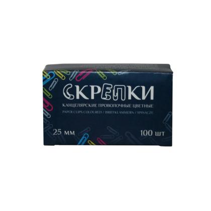 Скрепки 28 мм "Бугинком 2Fix" винил., 100 шт., овал., цв.