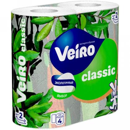 Бумага туалетная  Veiro Classic, 4 рул, цв.белый, 2-сл.