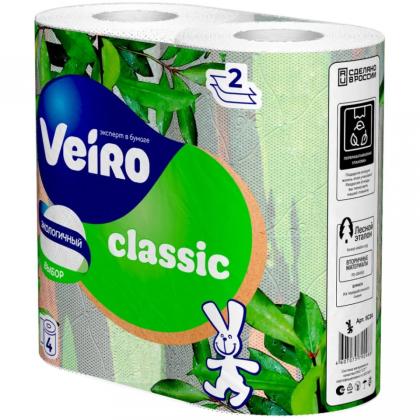 Бумага туалетная  Veiro Classic, 4 рул, цв.белый, 2-сл.