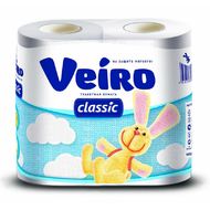 Бумага туалетная  Veiro Classic (1х4), цв.белый, 2-сл.