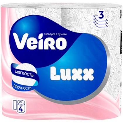 Бумага туалетная  Veiro Luxx, 4 рул, цв.белый, 3-сл.