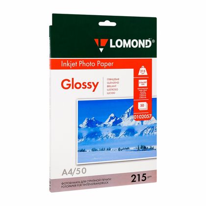 Фотобумага А4, 200 г/м, 25 л., глянц., одностор. "Lomond"