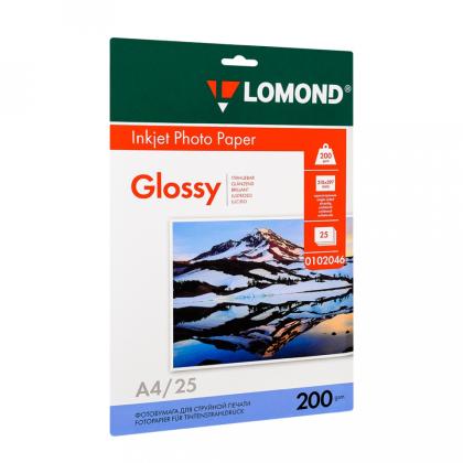 Фотобумага А4, 200 г/м, 50 л., глянц., одностор. "Lomond"