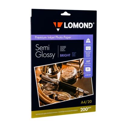 Фотобумага А4, 260 г/м, 20 л., полу глянц., одностор. "Lomond"