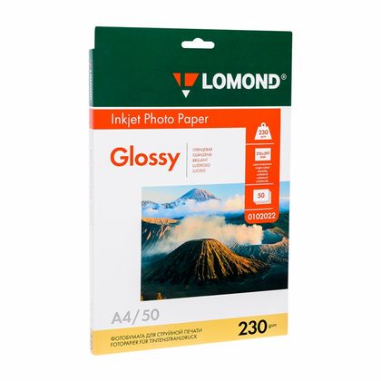 Фотобумага А5, 230 г/м, 50 л., глянц., одностор. "Lomond"