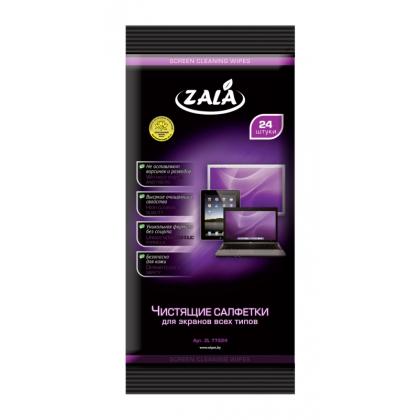 чист. салфетки для экранов (24 шт) ZALA ZL77224 мягкая упаковка