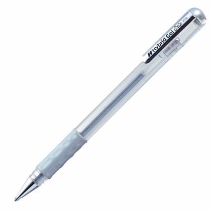 Ручка гелевая "К118" 0,8 мм, пласт.прозр., белый, стерж. белый