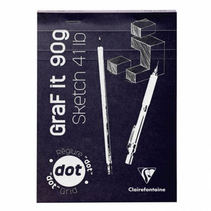 Скетчбук "Graf It " А4, 90 г/м2, 80л, точки, скоба