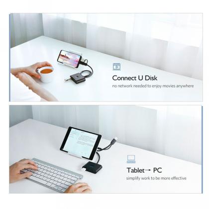 комп. USB HUB UGREEN USB 3.0 Hub 1m CR113 (Black) (20291)