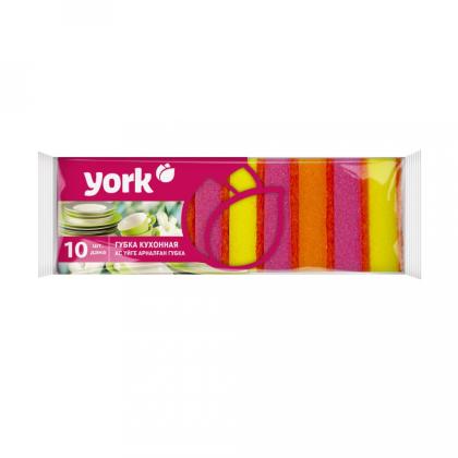 Губка кухонная для мытья посуды York Maxi 90*60*29 мм, 10шт/уп.