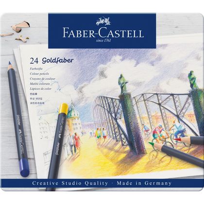 Карандаши цветные "Goldfaber" 12 шт, в металлической упаковке