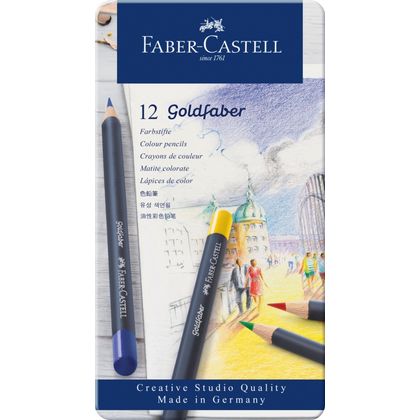 Карандаши цветные "Goldfaber" 12 шт, в металлической упаковке