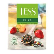Чай "Tess" 100 пак*1,5 гр., зеленый, с белым персиком и клубникой, Flirt