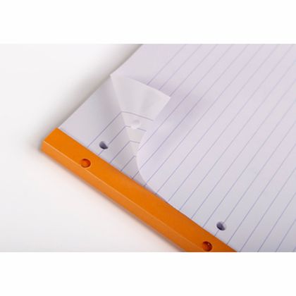 Блокнот А4+ 223*297 мм, 80 л., в клетку "Rhodia" скоба сбоку, обл. карт., оранжевый