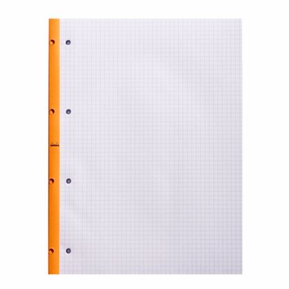 Блокнот А4+ 223*297 мм, 80 л., в клетку "Rhodia" скоба сбоку, обл. карт., оранжевый