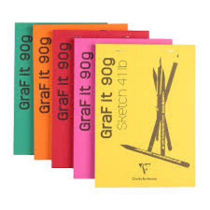 Скетчбук "Graf It" А5, 90г/м2, 80л., скоба, белый