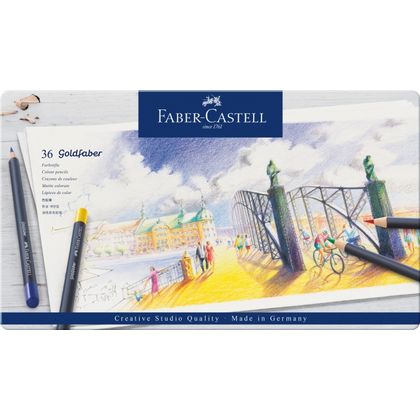 Карандаши цветные "Goldfaber" 36 шт, в металлической упаковке