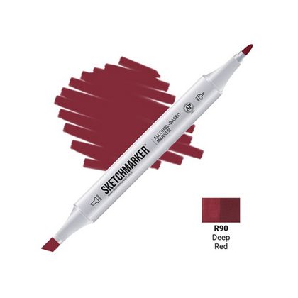 Маркер перм., худ. "Sketchmarker" двусторонний, R90, красный темный