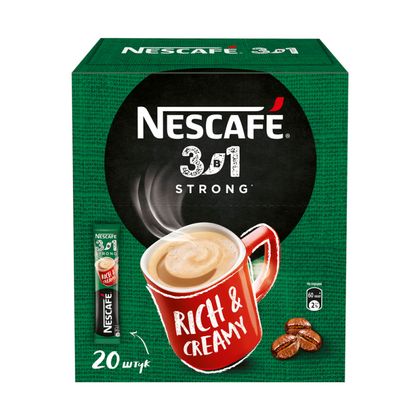 Кофейный напиток "Nescafe" растворим., 3в1, 20 шт./упак., Крепкий