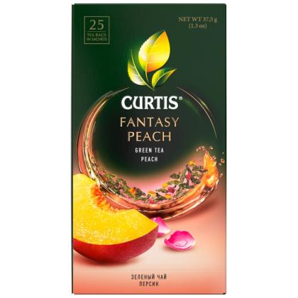Чай "Curtis" 25 пак*1.5 гр., зеленый, сашеты, с ароматом персика и кусочками яблока, Fantasy Peach