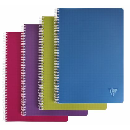 Блокнот А4 210*297 мм, 90 л., в клетку "Linicolor Intensive" спираль сбоку, обл. пласт., ассорти