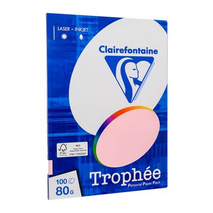 Бумага цветная A4, 80г/м, 100 л. "Trophee" mix пастель