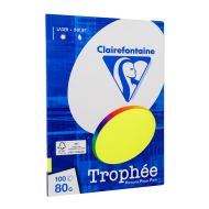 Бумага цветная A4, 80г/м, 100 л. "Trophee" оранжевый неон