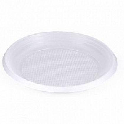 Пластиковая тарелка десертная одноразовая 16,5 см, 100 шт./упак., стандарт, белый