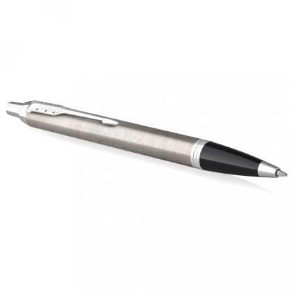 Ручка шарик/автомат "IM Essential Brushed Metal CT" 1 мм, метал./пласт., подарочн. упак., серебристый/черный, стерж. синий
