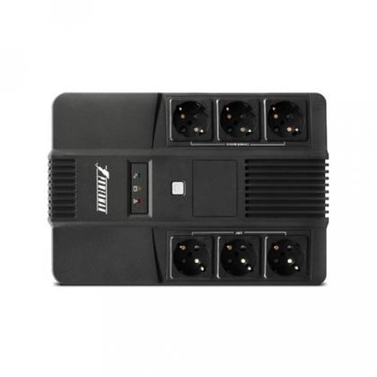 ИБП Powerman Brick  600 (UPS+Surge, 6xSchuko, 12V/7Ah, 360W, RJ11/45)