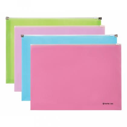 Папка конверт на молнии А4 "Panta Plast C4604" зеленый пастельный