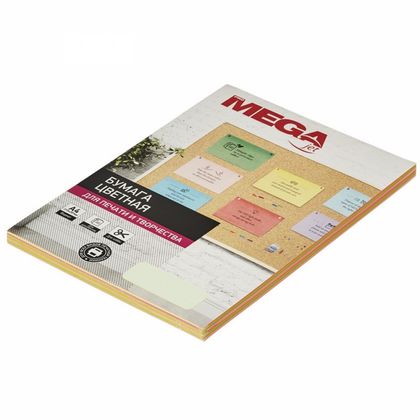 Бумага цветная A4, 75г/м, 100 л. "Promega jet" mix neon