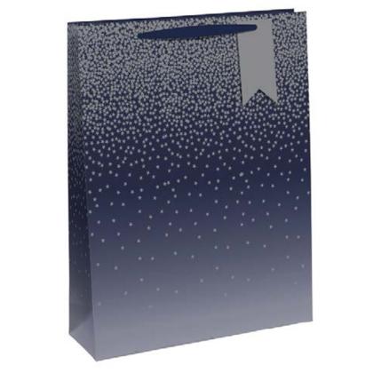 Пакет бумажный подарочный 12,7*9*35,5 см "Navy ombre"