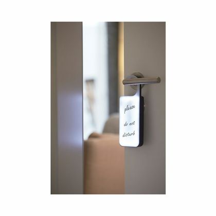 Вывеска на дверь "Do not disturb" пласт., LED, белый/черный
