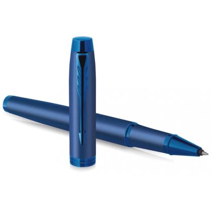 Ручка роллер "IM Monochrome T328 Blue PVD" 0,5 мм, метал., подарочн. упак., синий, стерж. черный
