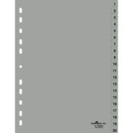 Разделитель на 20 делений А4 "Durable" пласт., с маркир., серый