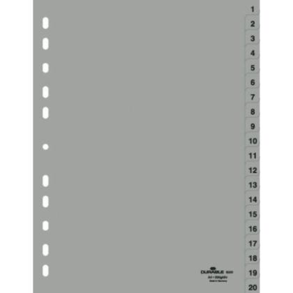 Разделитель на 31 деление А4 "Durable" пласт., с маркир., серый