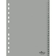 Разделитель на 31 деление А4 "Durable" пласт., с маркир., серый